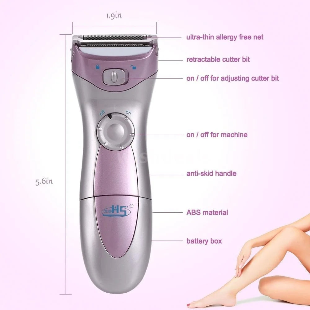 Ladies Electric Shaver, Woman Shaver Epilator, Battery Powered Portable Women'S Razor Trimme for Face Leg Armpit Arm Bikini Line, Purple