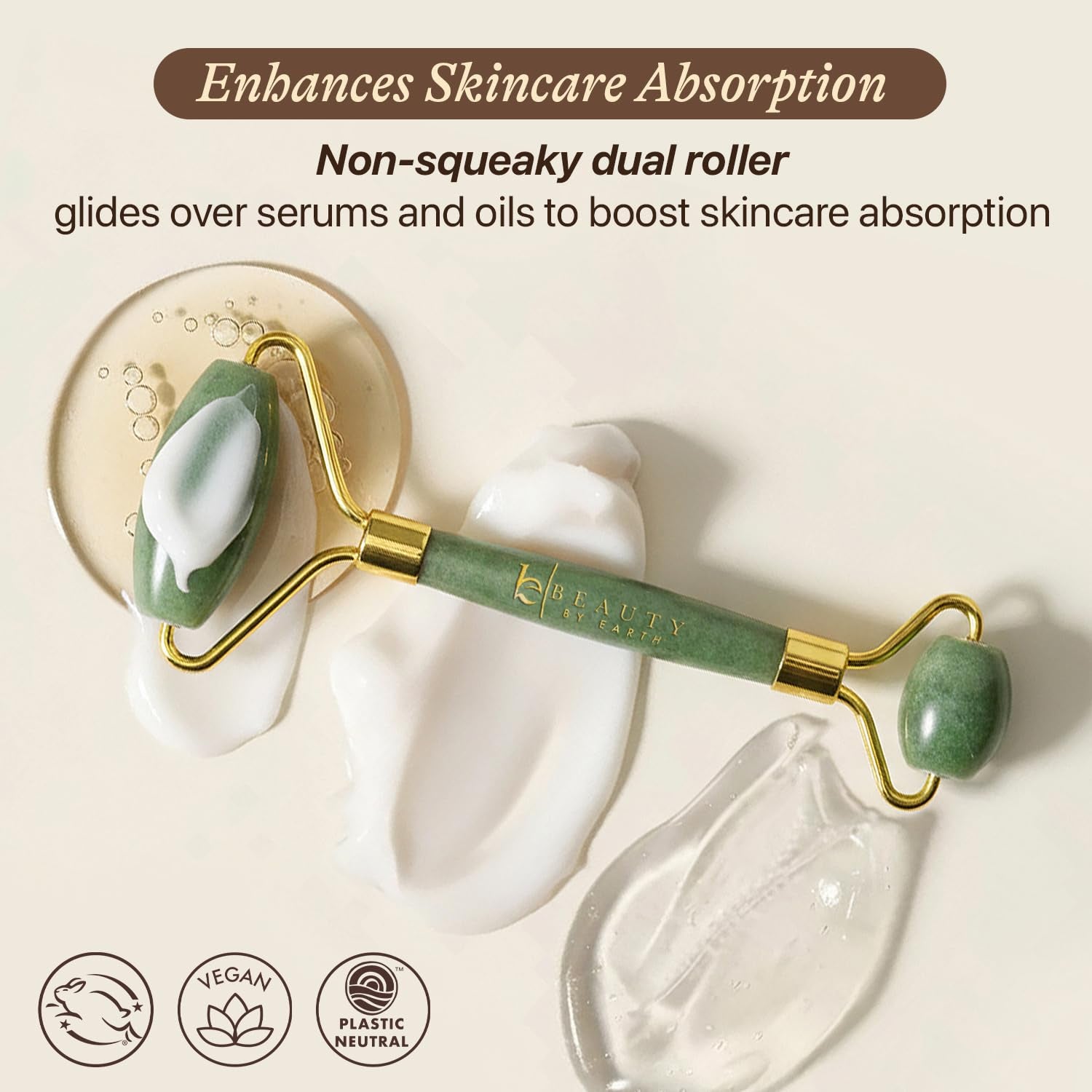 Jade Roller for Face - Smoothes Fine Lines & Wrinkles, Face Massager Skin Care Tools with Small Eye Roller for Puffy Eyes, De-Puffing & Firming Facial Tool, Self Care Gifts for Women