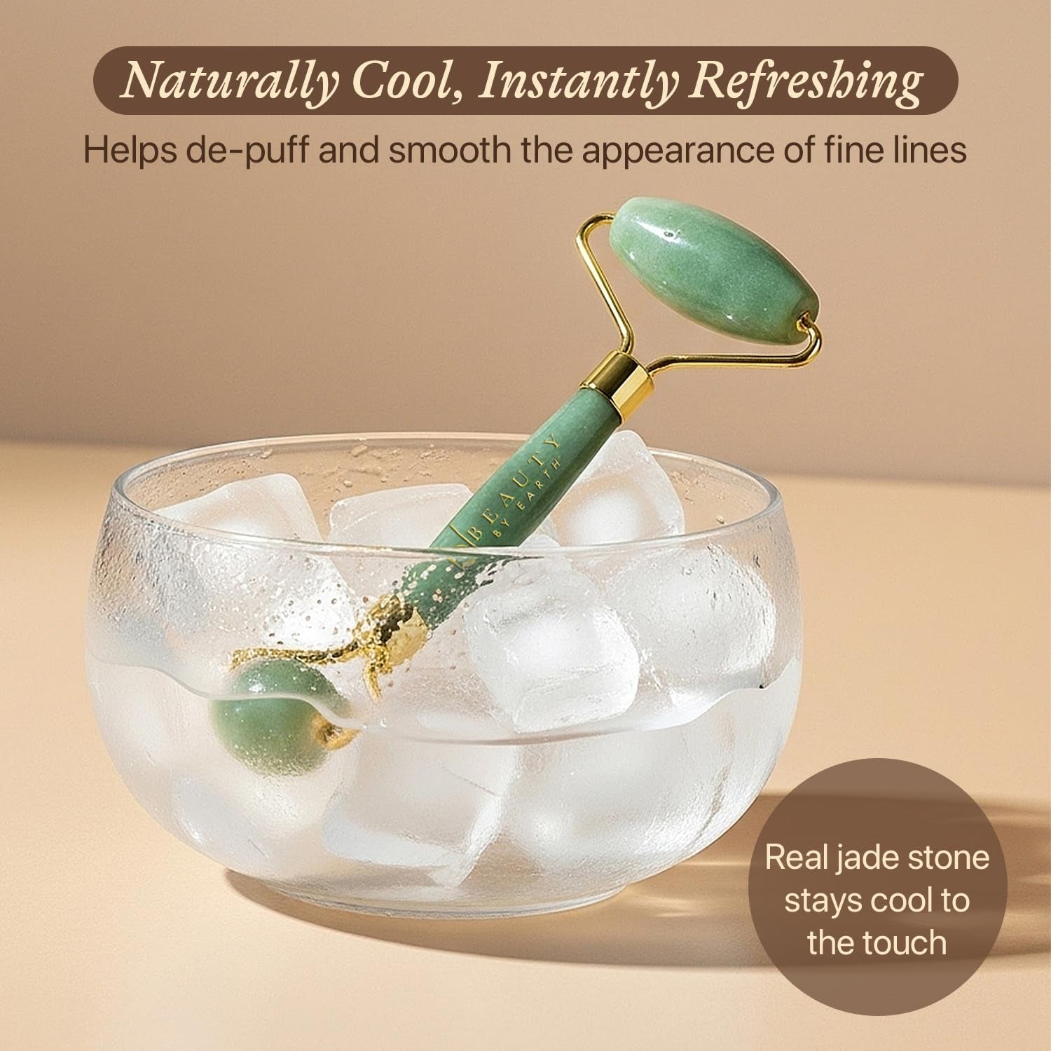 Jade Roller for Face - Smoothes Fine Lines & Wrinkles, Face Massager Skin Care Tools with Small Eye Roller for Puffy Eyes, De-Puffing & Firming Facial Tool, Self Care Gifts for Women