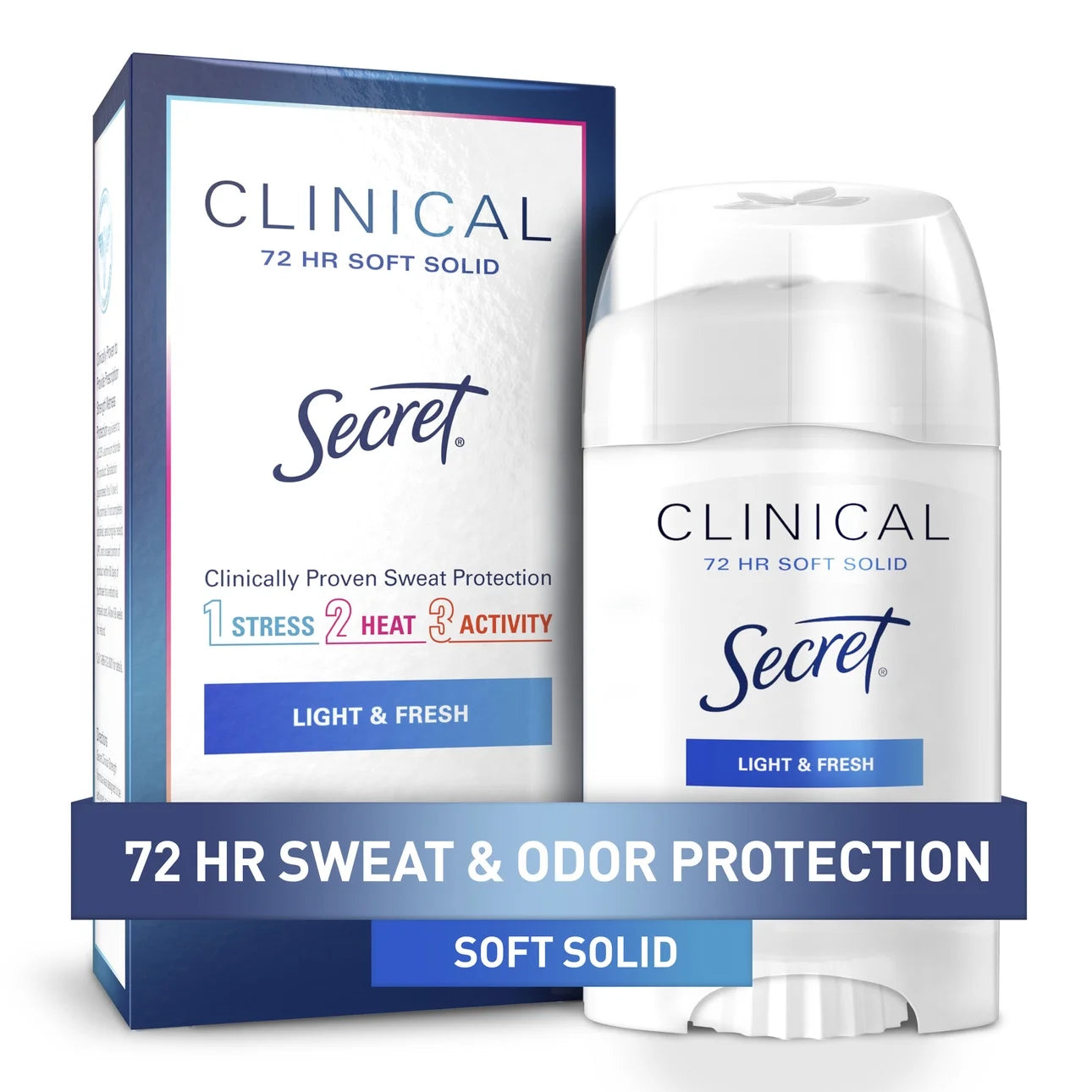 Clinical Soft Solid Antiperspirant Deodorant for Women, Light & Fresh, 1.6 Oz