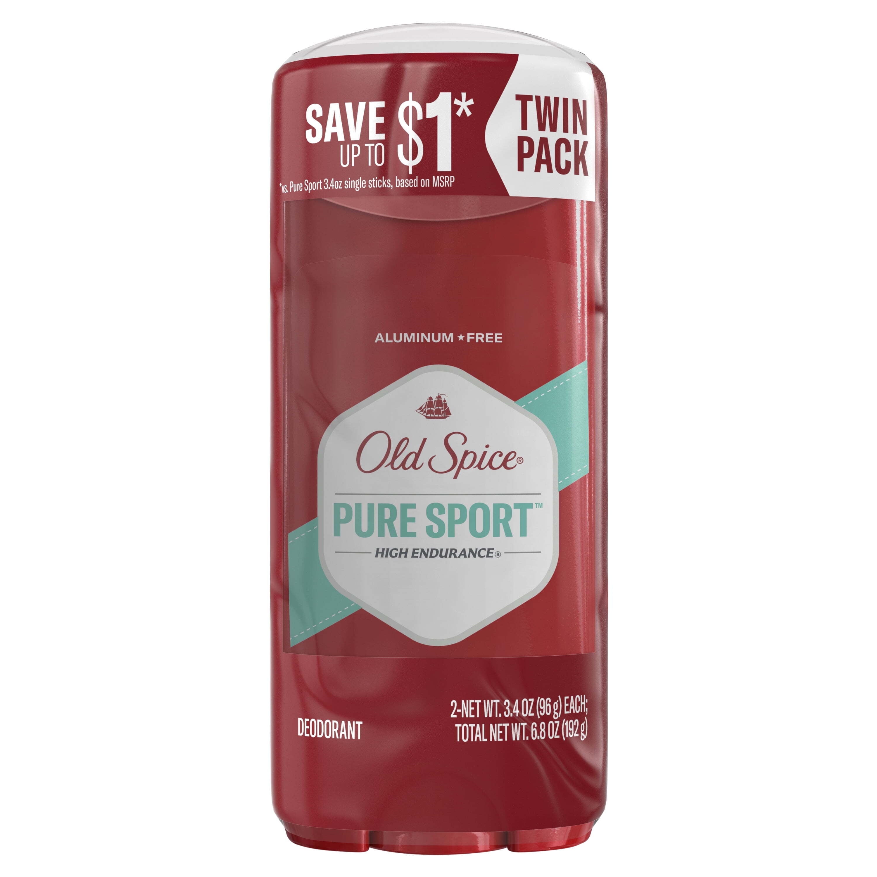 Aluminum Free Men'S Deodorant, High Endurance Pure Sport, 3.4 Oz (2 Pack)