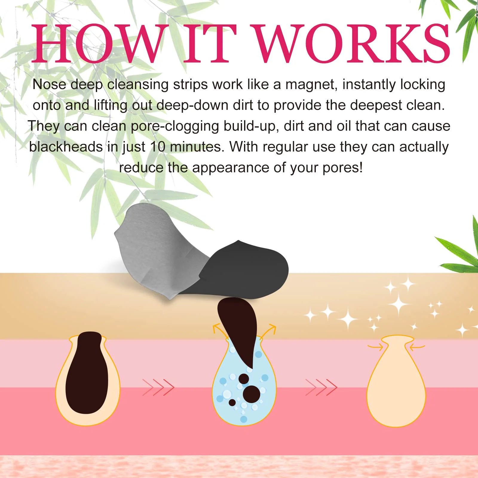 Nose Pore Strips, Deep Cleansing Blackhead Remover Strips, 90 Count