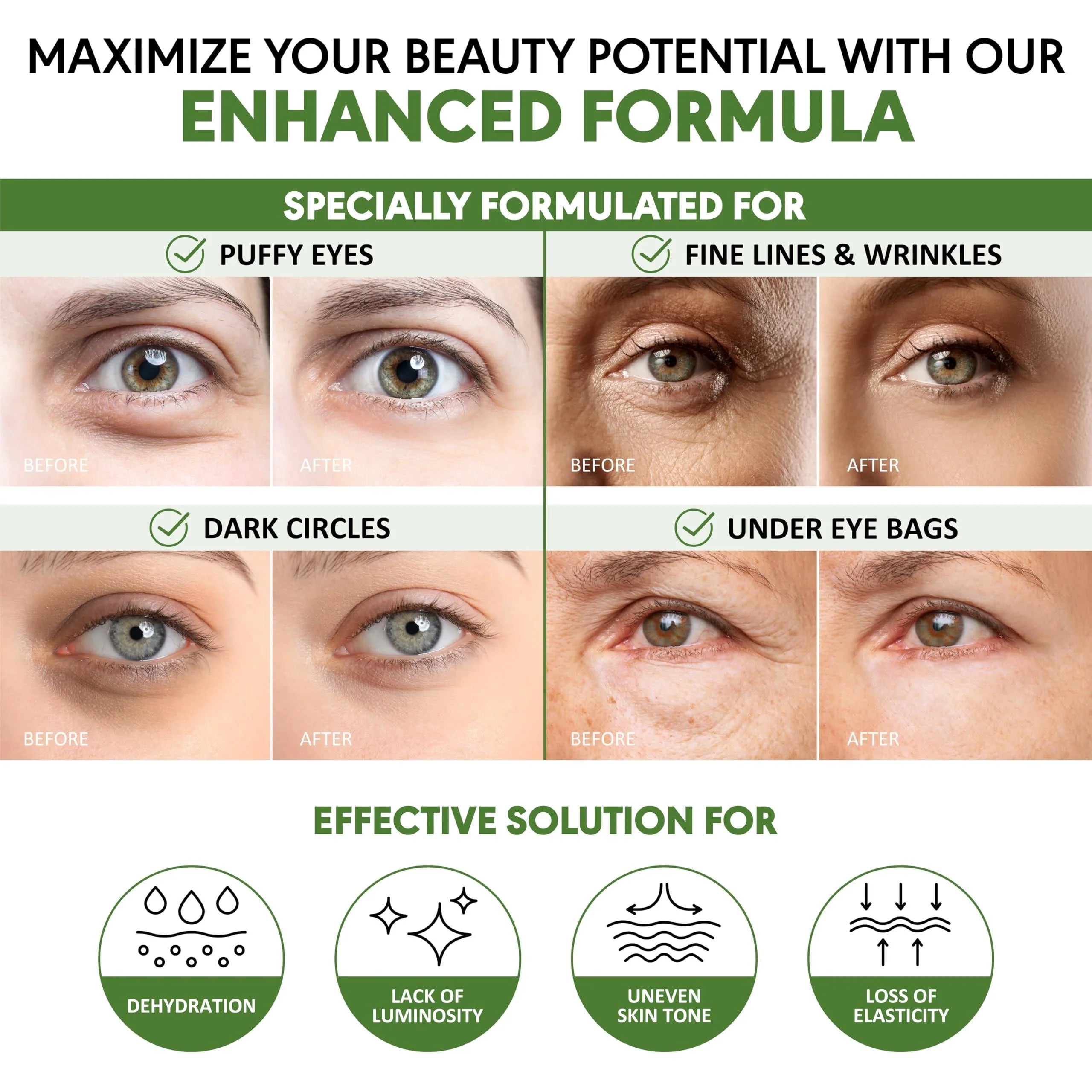 Green Tea Under Eye Patches –  30 Pairs