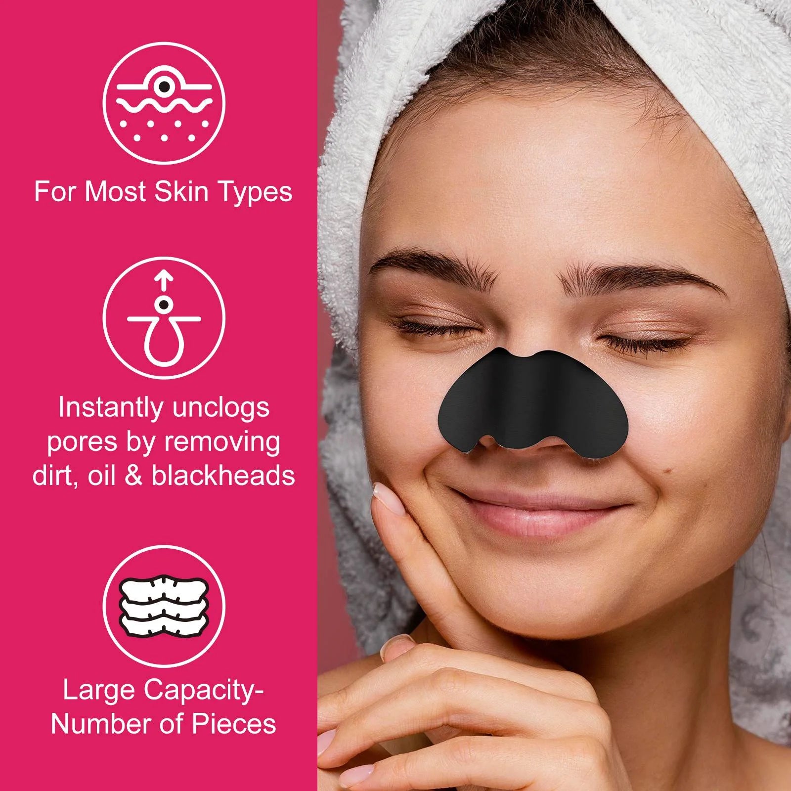 Nose Pore Strips, Deep Cleansing Blackhead Remover Strips, 90 Count