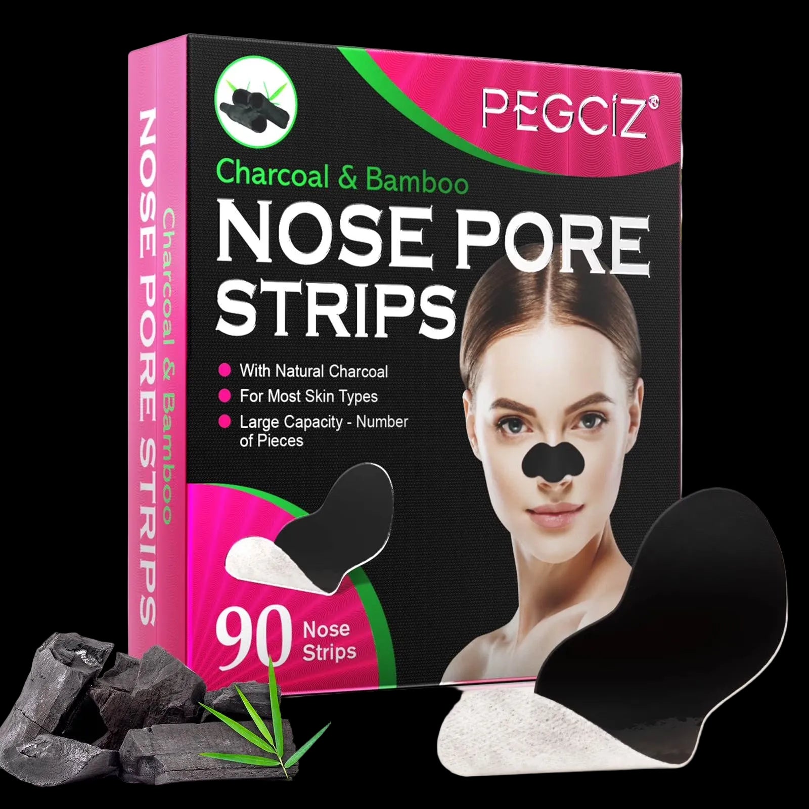 Nose Pore Strips, Deep Cleansing Blackhead Remover Strips, 90 Count