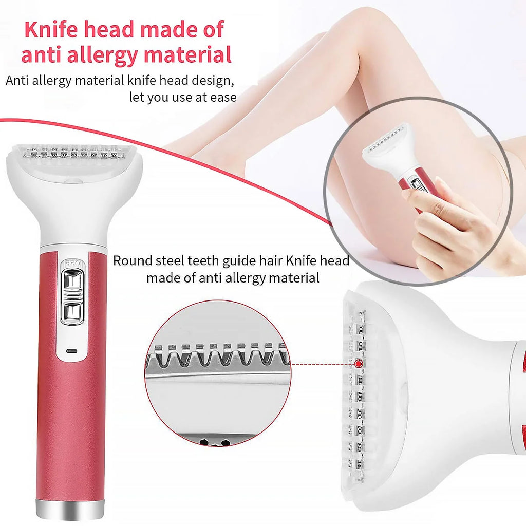 5-In-1 Electric Razor for Women, Waterproof Body Shaver & Facial, Nose, Eyebrow, Bikini Hair Trimmer, Arm, Leg, Armpit Grooming Kit