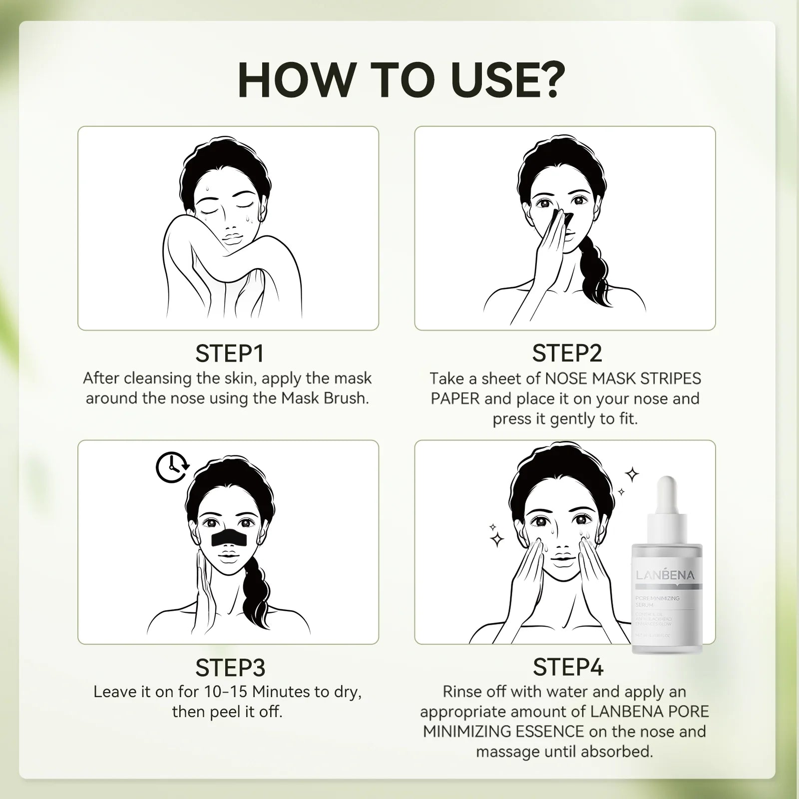 3-In-1 Blackhead Removal Set - Bamboo Charcoal Pore Strips (30G), Pore Minimizing Serum (30Ml) & Removal Paper - Mask for Face, Minimizes Pores & Leaves Skin Fresh & Clean, Blackhead Remover