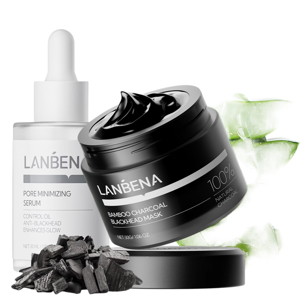 三合一黑头去除套装 - 竹炭毛孔清洁贴 (30克)、毛孔收缩精华液 (30毫升) 和黑头去除纸 - 面膜，收缩毛孔，令肌肤清新洁净，有效去除黑头